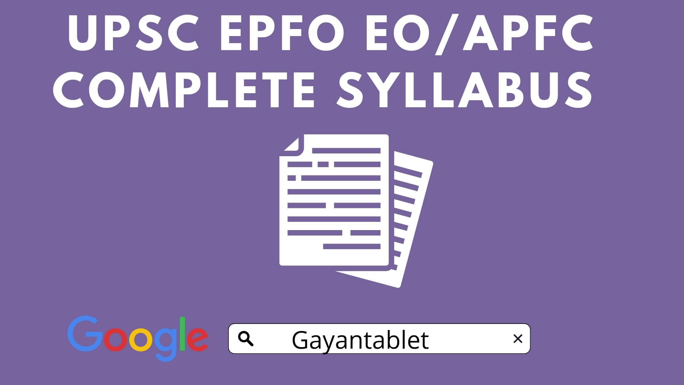 UPSC EPFO EO/APFC SYLLABUS 2023
