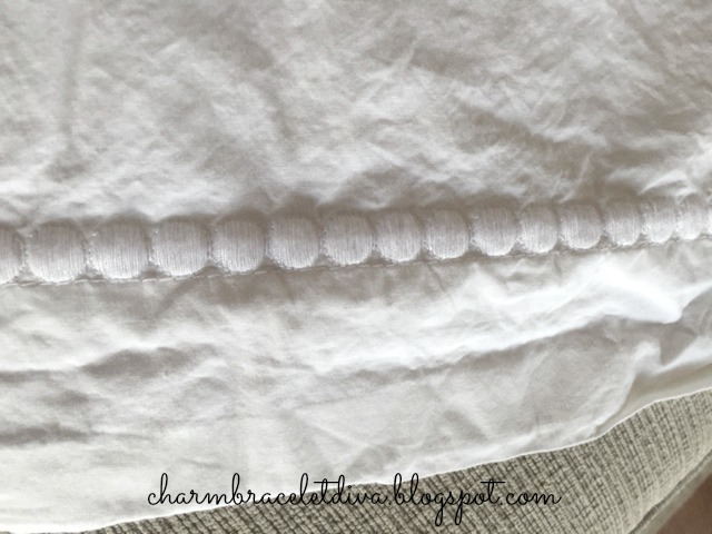 Embroidered white king sized pillow shams