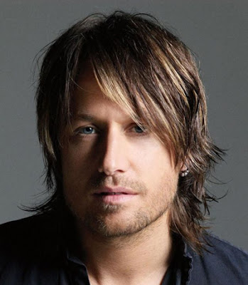 Keith Urban male long layered hairstyle