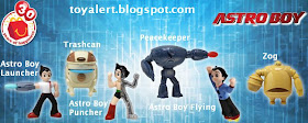 McDonalds Astro Boy Happy Meal Toy Promotion 2009 - Set of 6 toys including Trashcan, Astro Boy Launcher, Astro Boy Puncher, Peacekeeper, Astro Boy flying, Zog