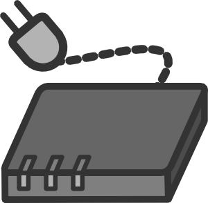 Black modem Clipart with plugin