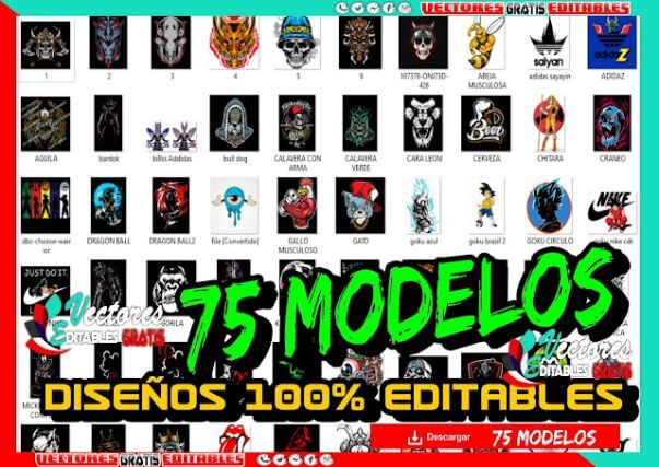 75 MODELOS DE VECTORES TODO EN UN  PACK