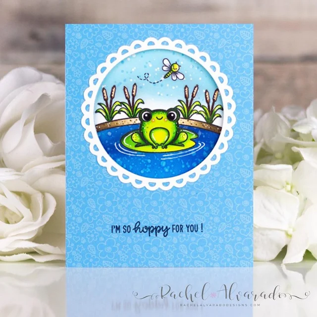 Sunny Studio Stamps: Feeling Froggy Country Scenes Scalloped Circle Mat Dies Everyday Card by Rachel Alvarado