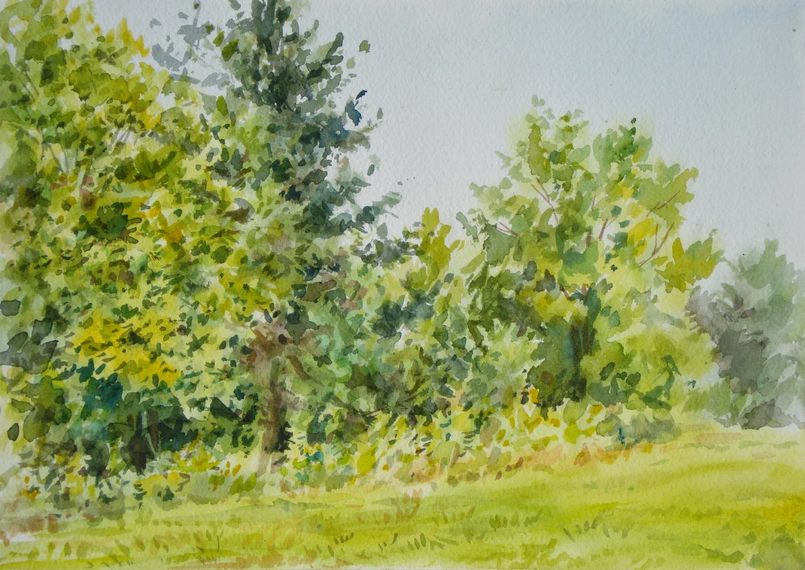 Elise Fine Art: How To Paint Green Trees Using Watercolors
