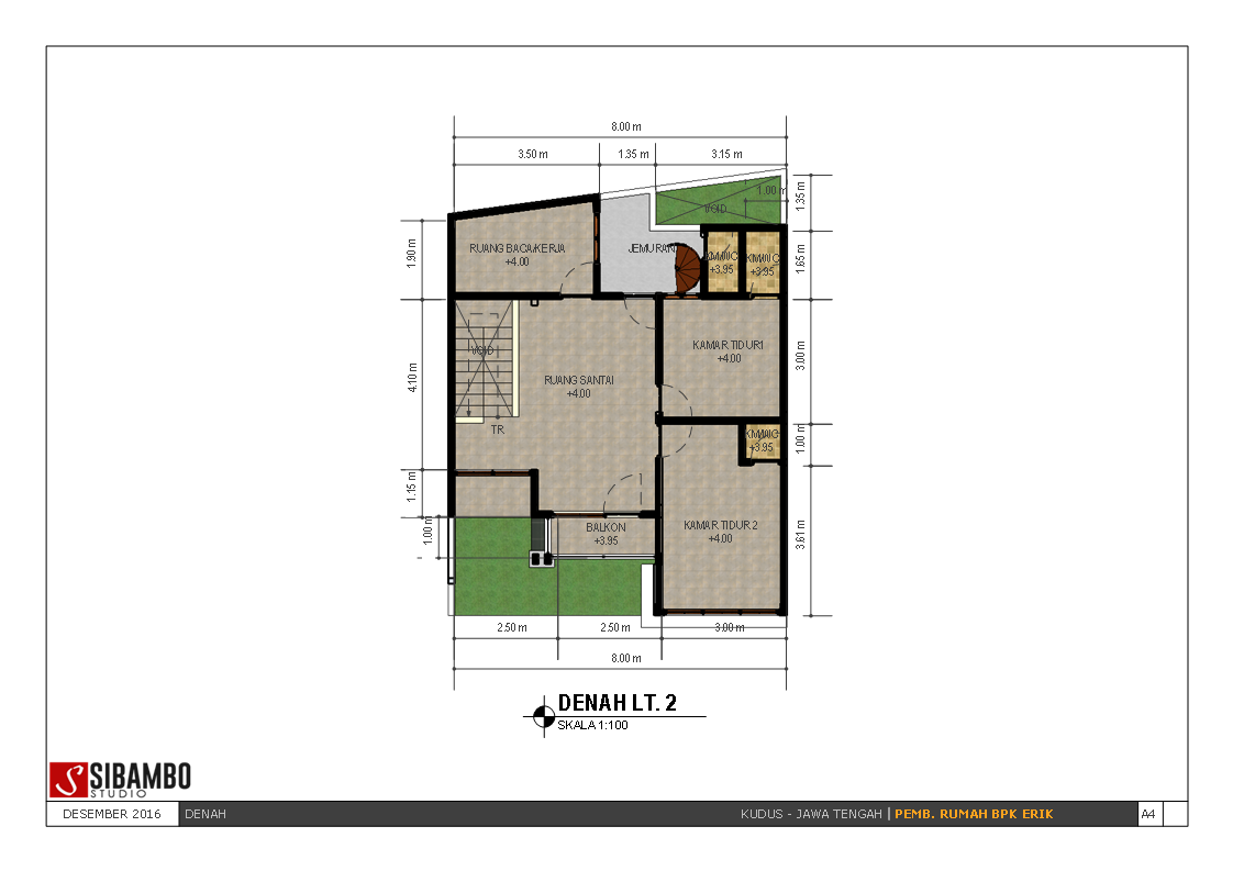 Rumah Modern 2 Lantai Di Lahan 8x10 M Miring Yang Halus Dan Menawan