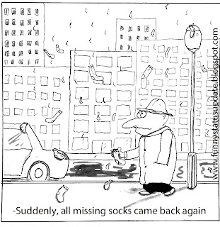 missing sock cartoon funny facebook update