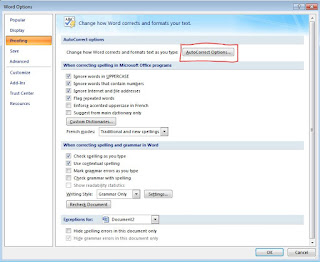 Autocorrect Options