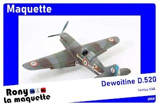 Maquette du Dewoitine D.520 de Tamiya au 1/48.