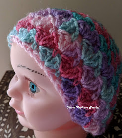 Sweet Nothings Crochet free pattern, Crochet shelled cap, free pattern for a crochet shelled cap for girls,