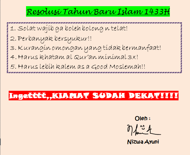 Nicua Cuap Cuapz: SELAMAT TAHUN BARU MUHARRAM