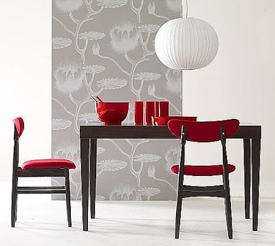 Dining Room Red Chairs Design