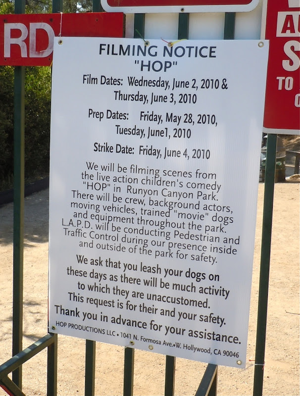 Hop movie filming notice