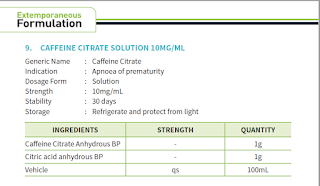 Caffeine Citrate 10 mg/ml Solution
