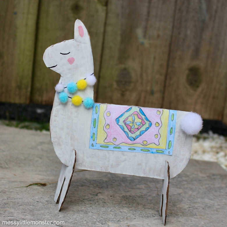 Cardboard Llama Craft for Kids