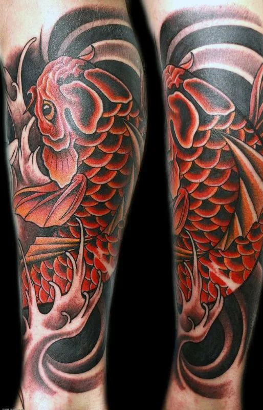 tatuaje de carpas koi