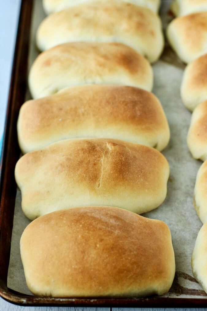 Runzas on a baking sheet