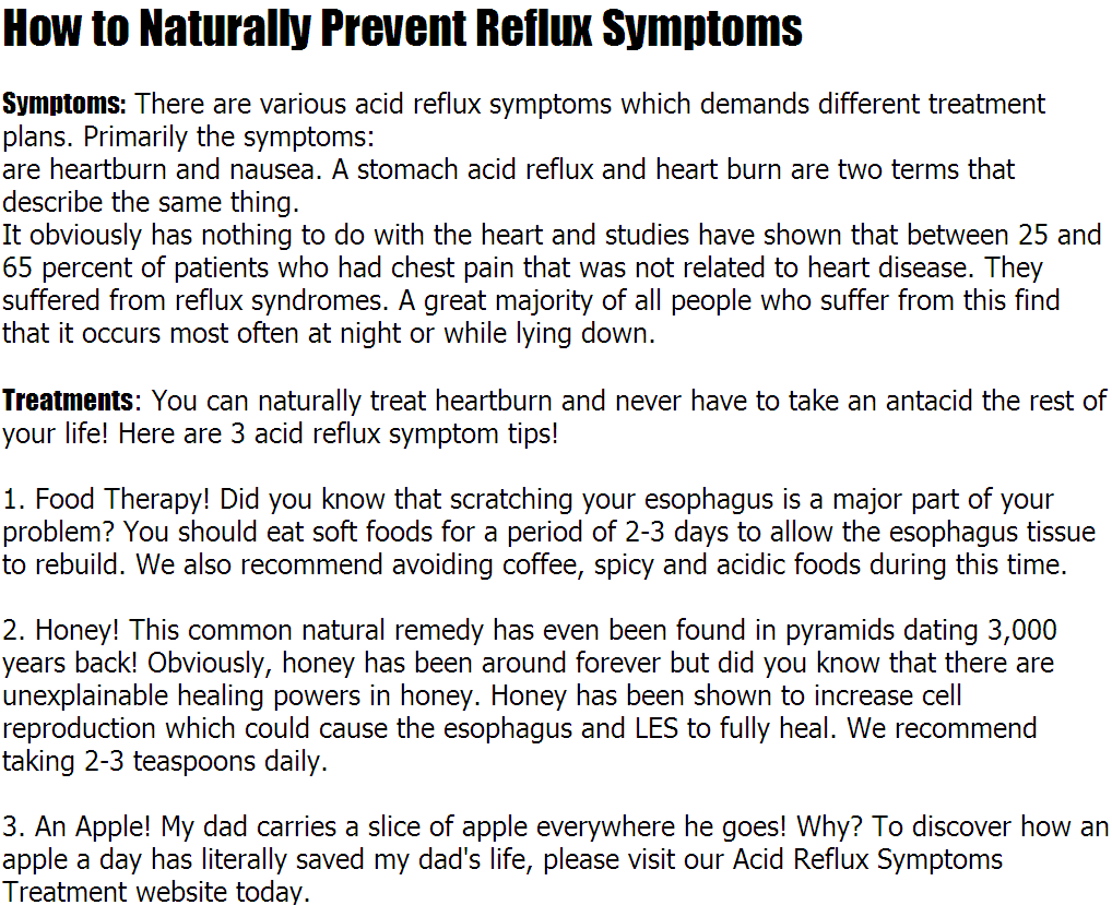 HeartBurn Remedy: Acid Reflux Symptoms Treatment - How to ...