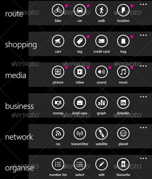 metro style vector icons