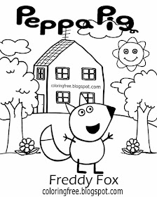 Top clipart simple nursery kids drawing ideas Freddy Fox Peppa pig printables basic coloring images