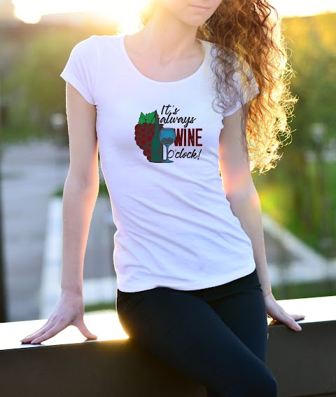 Woman-T-Shirt-Design-2-T-Shirts-With-Posters-Bottle-Wine-Glass ab-255
