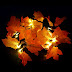 Autotipps 10 LEDs Battery Powered Artificial Maple Leaves String Light Thanksgiving Christmas Decorative Lamp with Battery Box Home Indoor Fairy Lights for Indoor, Outdoor, Family, Table, Garden