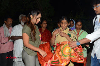 Actress Sri reddy (apthatrust director) Distrubuted Blankets for Orphans at Sai Baba Temple  0043.JPG