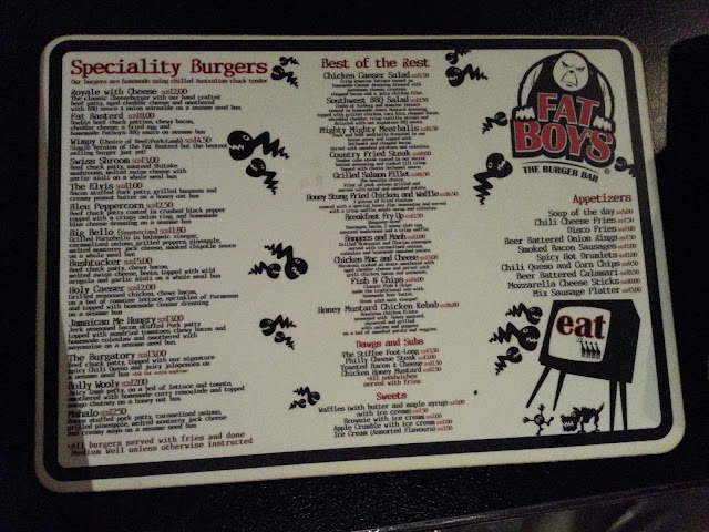 Fat Boys Menu