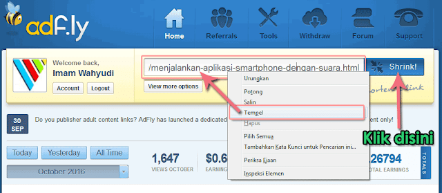 Cara Gampang Mendapatkan Uang Online dari ADF.LY