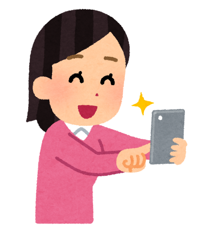 スマートフォンで写真を撮影する人のイラスト 女性 かわいいフリー素材集 いらすとや