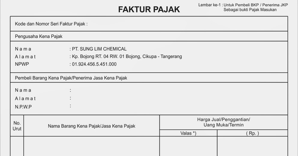 Percetakan Nota Faktur Jatake Tangerang: Cetak Form Faktur 