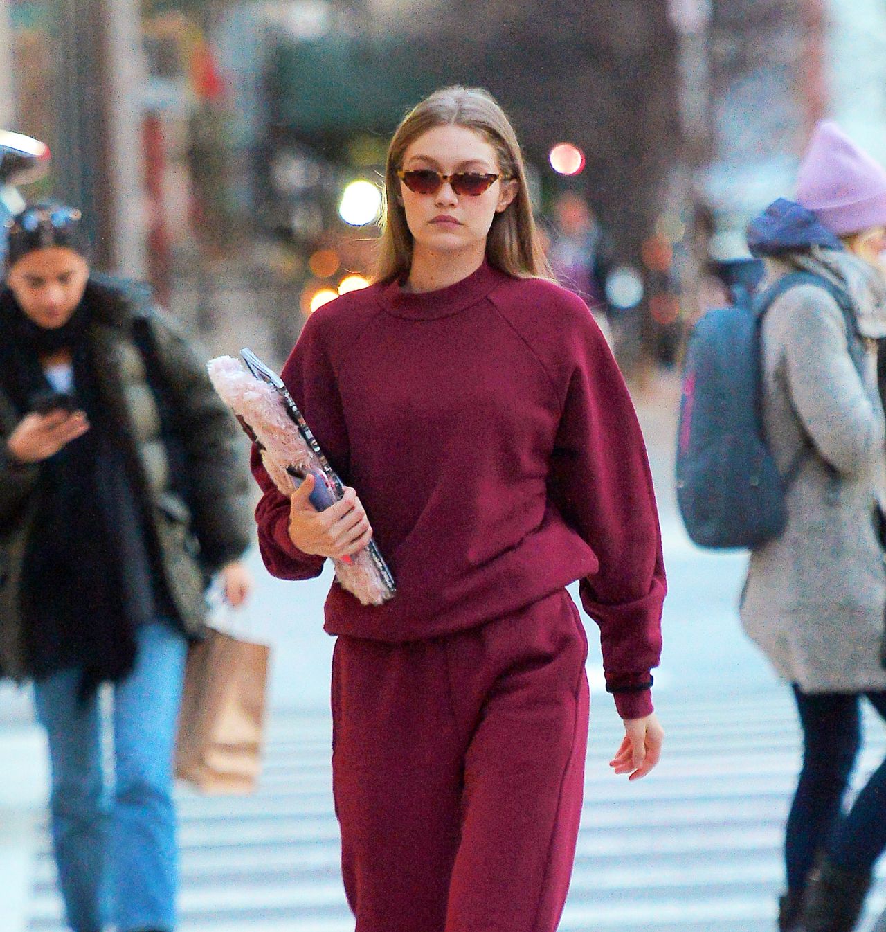 Gigi Hadid high street style fashion in New York City