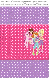 Polly Pocket in Pink and Purple Free Printable Labels.