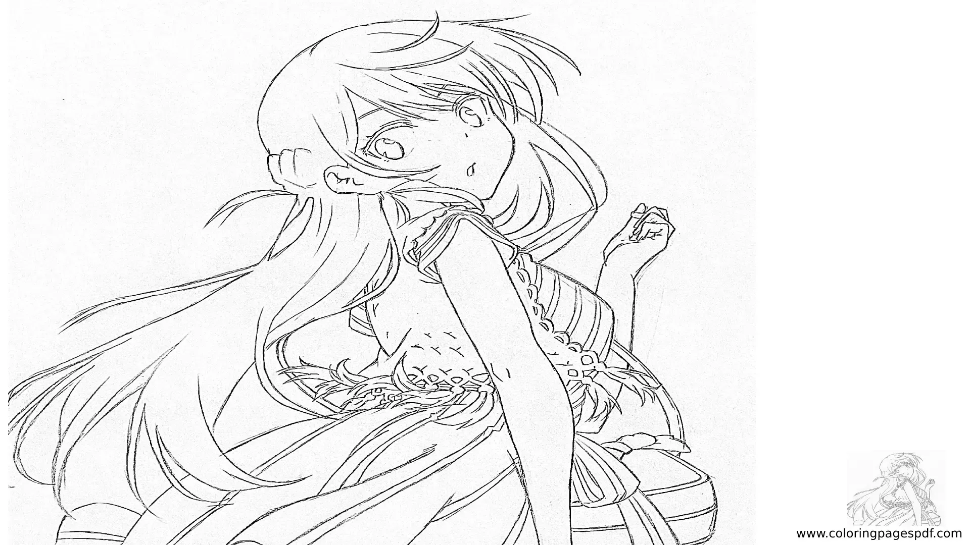 Coloring Page Of Chizuru (Rent A Girlfriend)