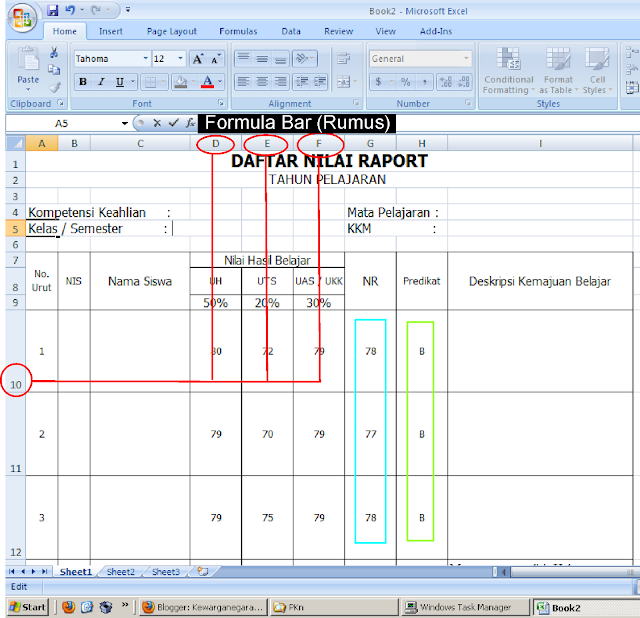 Cara Membuat Nilai Raport dengan Excel