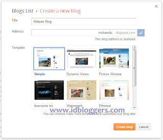 cara membuat blog di blogger