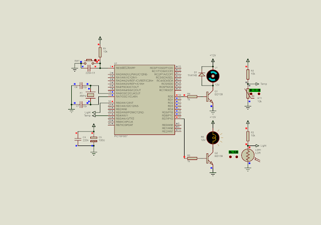 Interfacing LDR and NTC thermistor to PIC16F887 ADC module