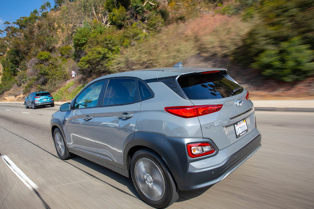 The 2019 Hyundai Kona Electric - at the back looks like a crossover but it feels more like a car, city car excepting the acceleration where there is no doubt about the power that the electric motor brings to the Kona Electric.