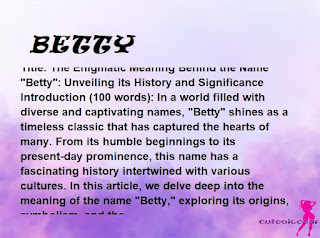 meaning of the name "BETTY"