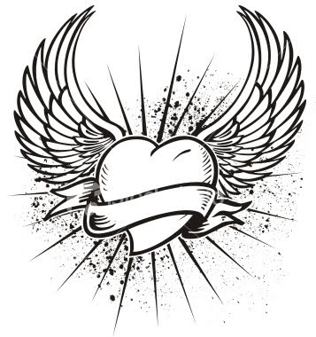 heart tattoo design. broken heart tattoo design.