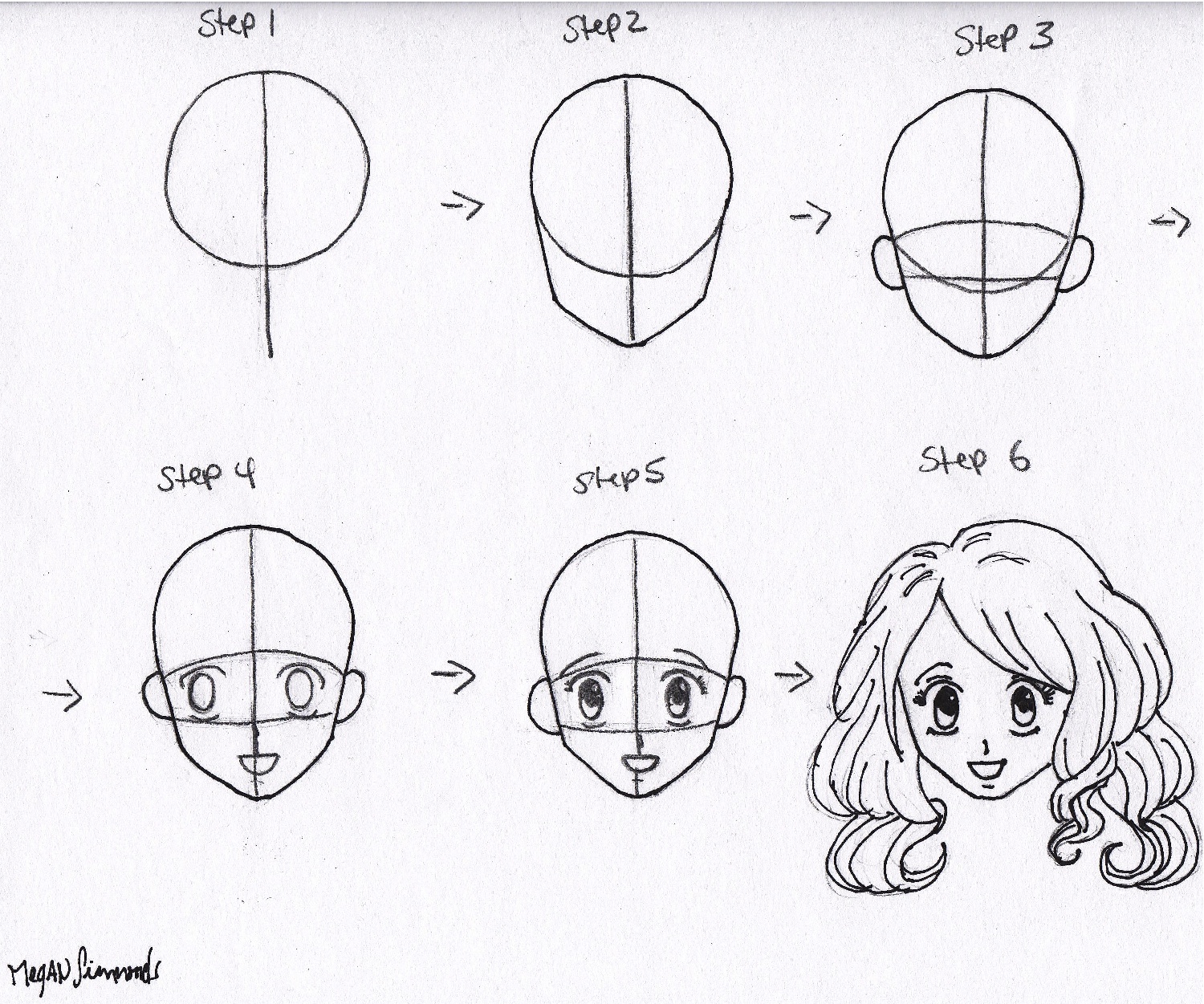 Lets Draw Something: Drawing Anime Face: Step By Step