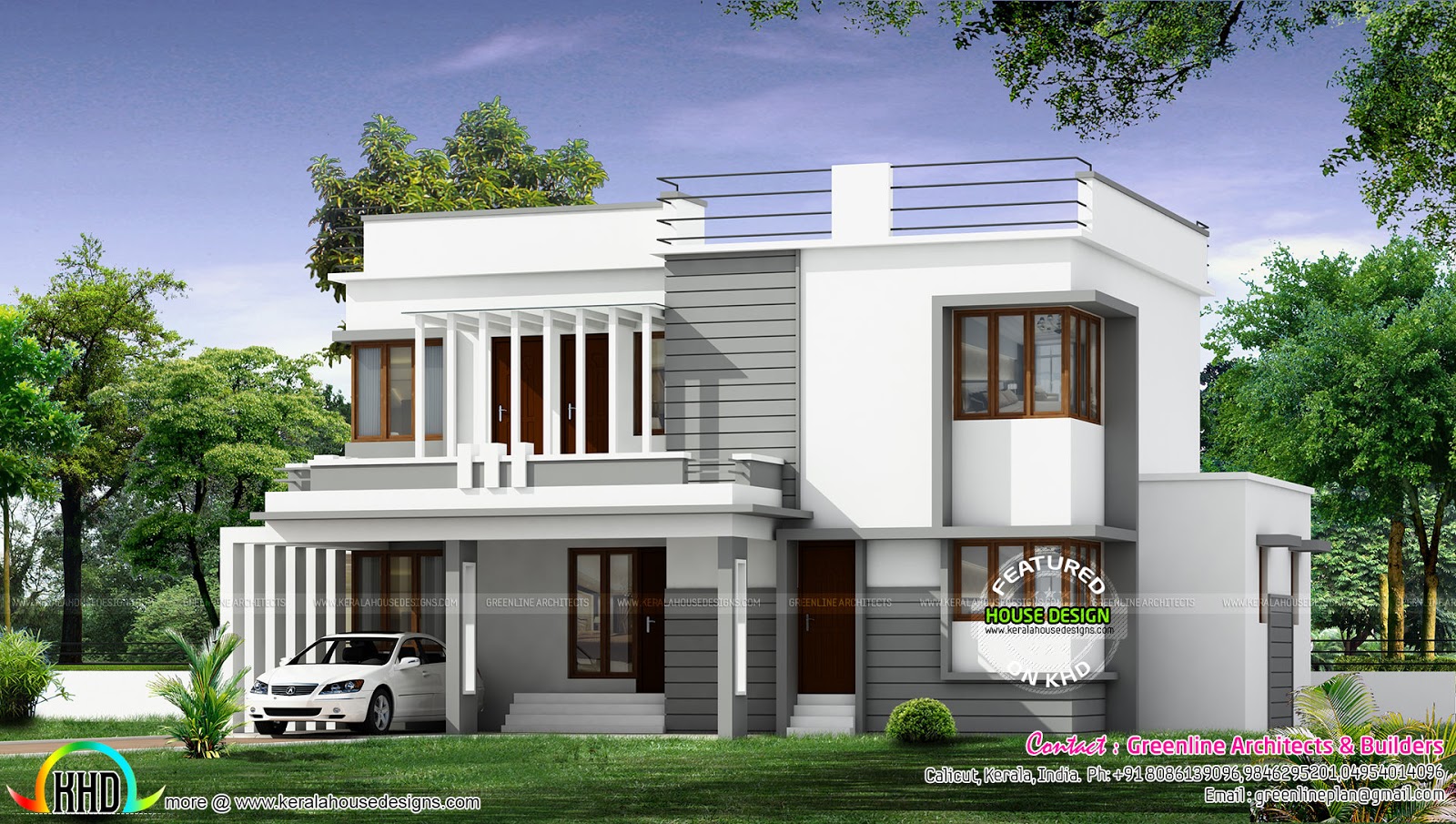 New modern house architecture - Kerala home design and floor plans
