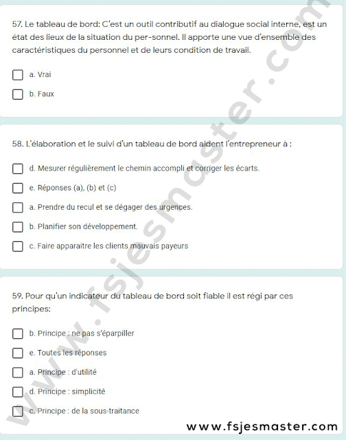 Exemple Concours Master Management Stratégique des Ressources Humaines (MSRH) 2021-2022 - Fsjes Agdal