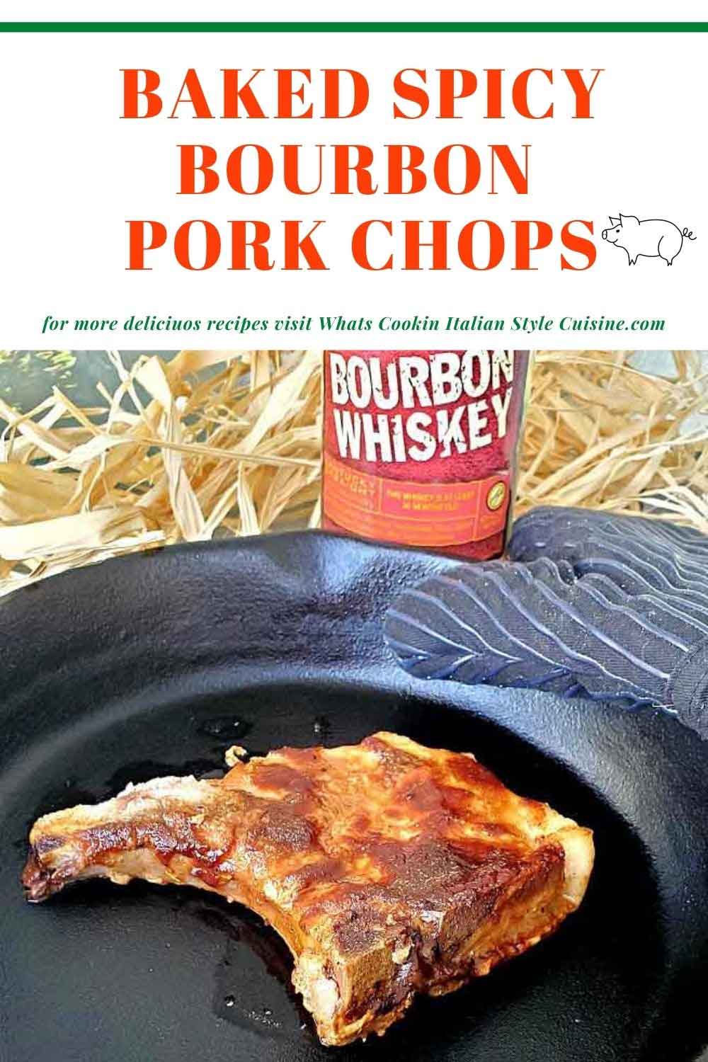this is how to make Bourbon Spicy Pork Chops pin for later