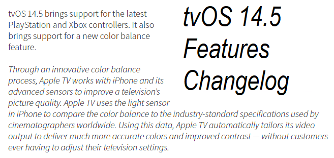 tvOS 14.5 Features