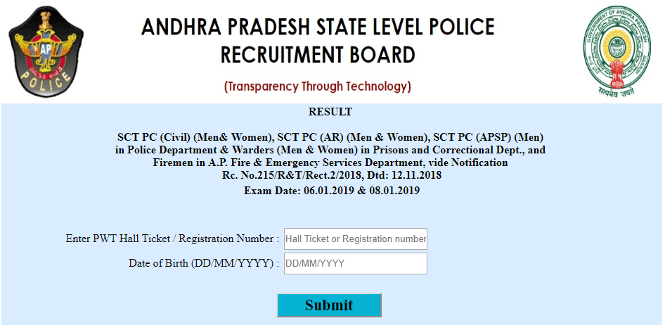 APSLPRB AP Police Constable Results 2019