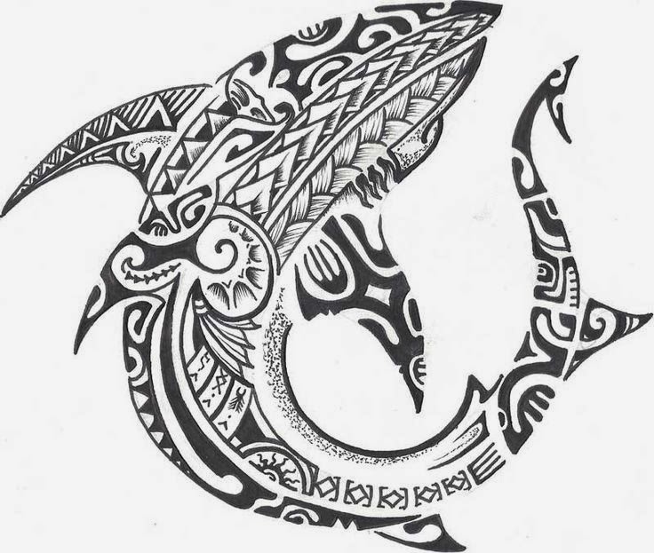 Hawaiian Tribal Shark Tattoo Designs