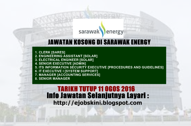 jawatan kosong di sarawak energy ogos 2016