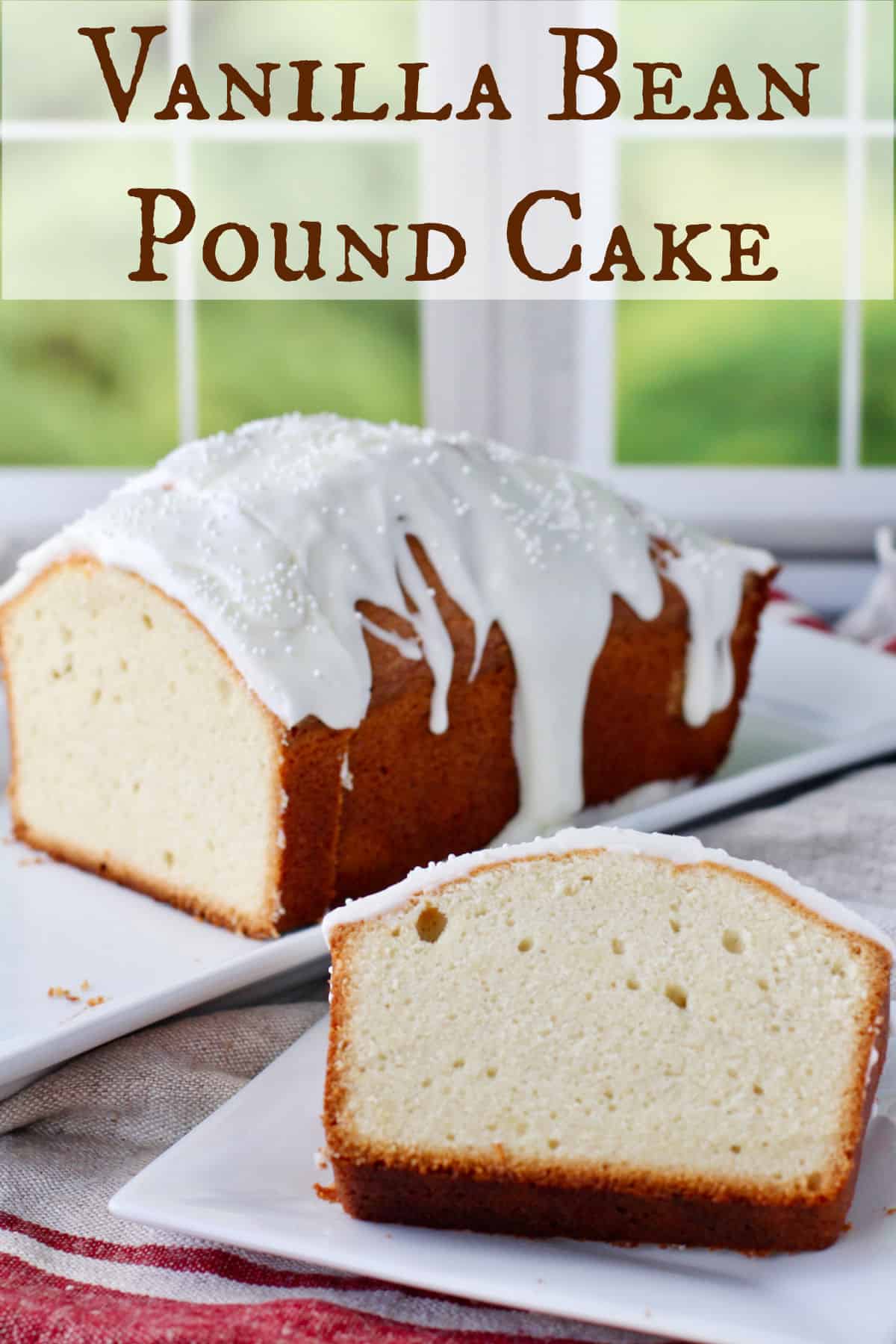 Vanilla-Bean Pound Cake on a plate.