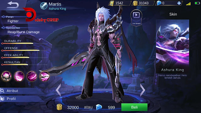 Mobile Legends : Hero Martis ( Ashura King ) High Damage Builds Set up Gear