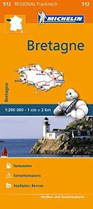 Michelin Bretagne: Straßen- und Tourismuskarte 1:200.000 (MICHELIN Regionalkarten)